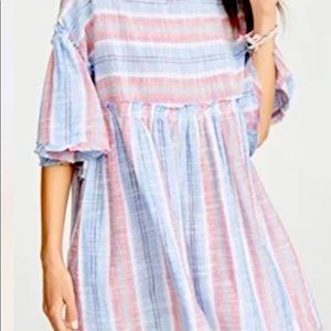Free People Blue Lagoon Summer Nights Tunic Top Mini Dress